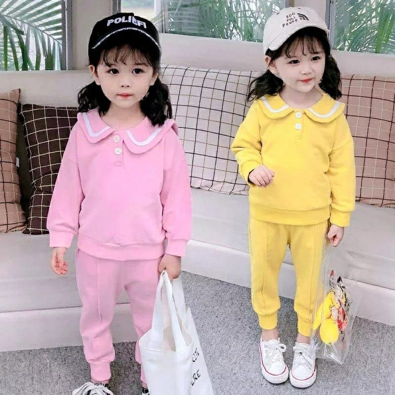 Zahra Setelan Anak Perempuan Cherriya Bahan Fleece | Pakaian Anak Umur 1-6 Tahun