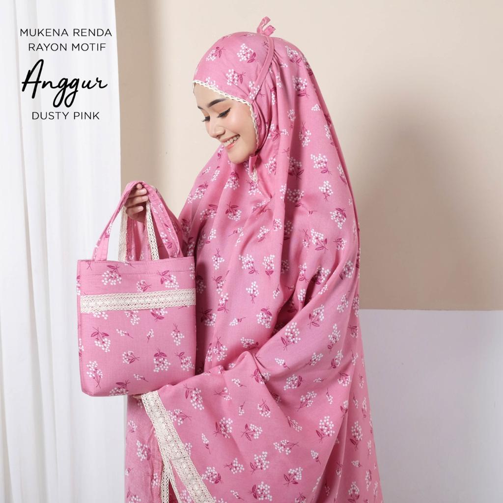 MUKENA BALI TASIK - MUKENA RENDA RAYON DEWASA MOTIF ANGGUR