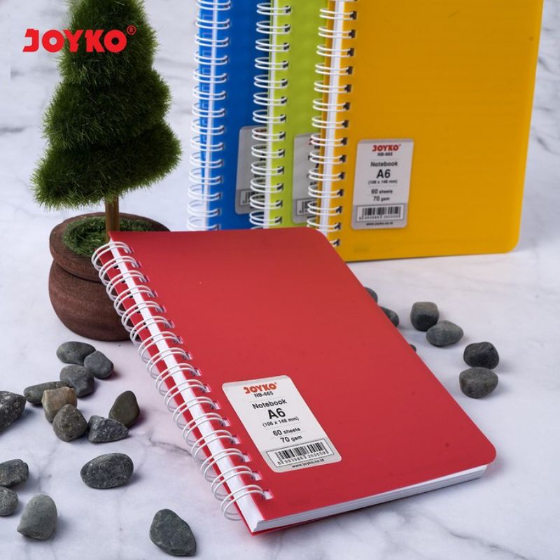 

JOYKO Notes Spiral A6 NB 665 Diary Bergaris Warna Neon Ring Samping 70 Gsm 60 Lbr