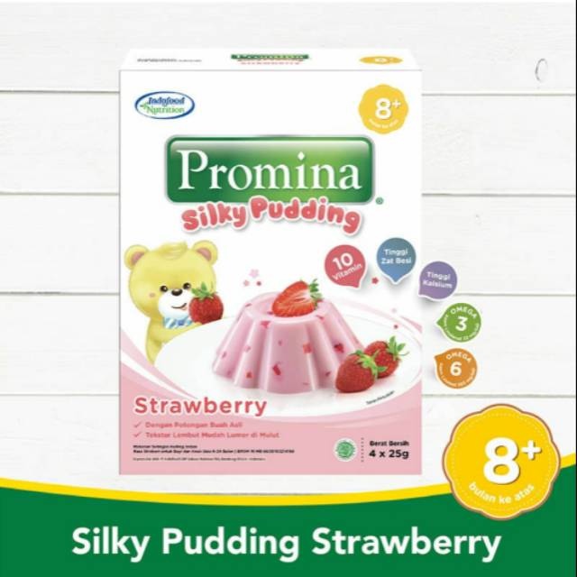 Promina Silky Puding Strawberry 8M+/ Makanan bayi -100gr