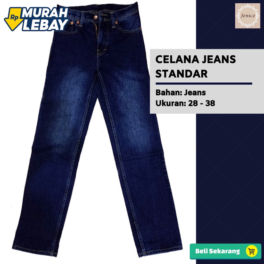 Celana Jeans / Levis Standar Jumbo Biru Hitam Pria Dewasa - Blue Black, 32