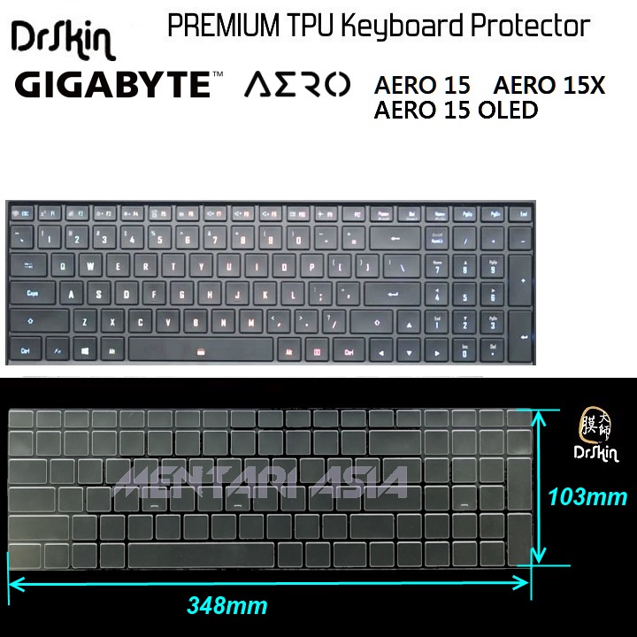 Keyboard Protector GIGABYTE AERO 15 - DrSkin PREMIUM TPU Clear