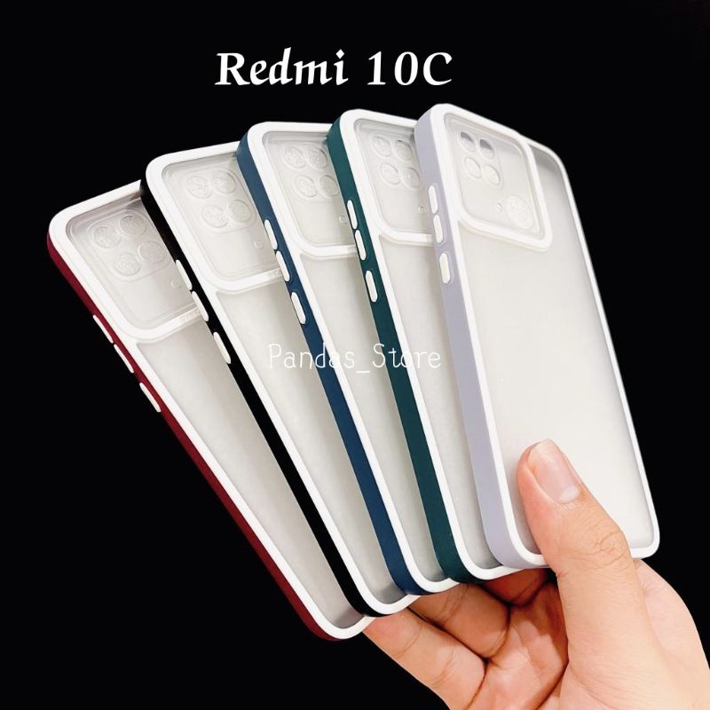 Pro Hybird Redmi 10C Softcase Halus dan Elegan / Pinggiran Garis Putih Keren (Pandas)