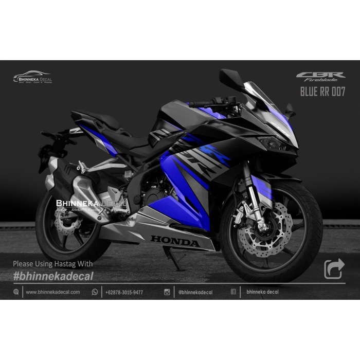 DECAL STIKER CBR 250 RR BLUE RR KODE 004