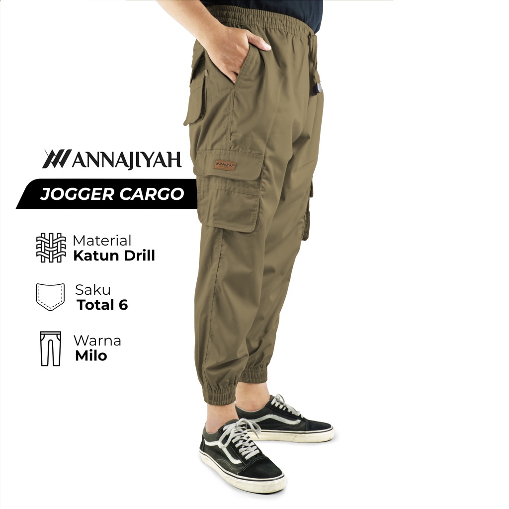 Celana Sirwal Jogger Cargo Cingkrang Laa Isbal untuk Ikhwan Model Outdoor
