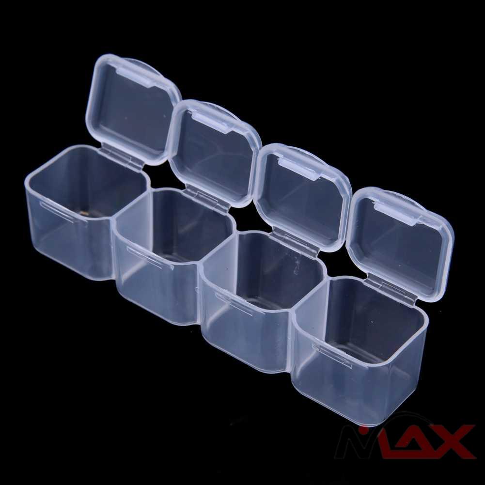 Kotak Penyimpanan barang kecil organizer box Perhiasan jarum bros part elektronik cincin bros Separate elektronik baut mur kancing benang Box 28 Slot cincin gelang kalung emas perak bros 28 Grids Plastic Pill Case Storage Box Case Convenient Medicine