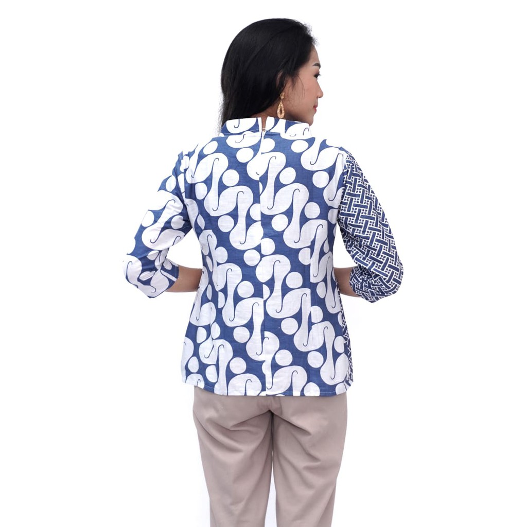 Blouse Batik Wanita Modern - Kerah Shanghai - S-M-L-XL-XXL-3L-4L-5L