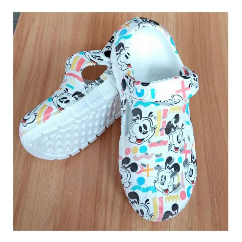 Sandal Baim Motif Printing Kartun 36-40 Sandal Crocs Anti Slip Sandal Kodok Sablon Lucu 958
