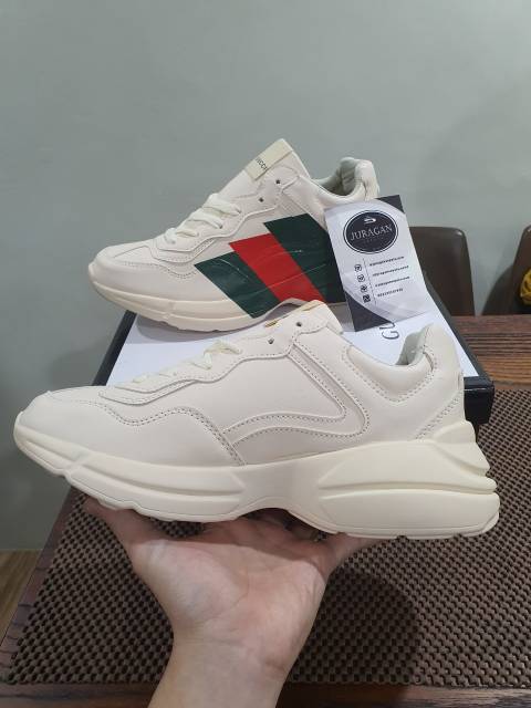 Gucci Rhyton Web Print Leather Sneaker