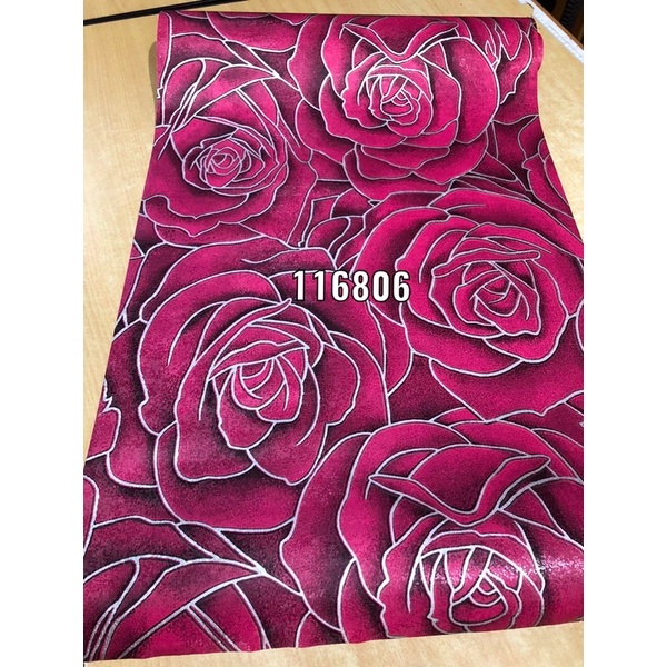 WALLPAPER DINDING MOTIF BUNGA MAWAR 3D MURAH