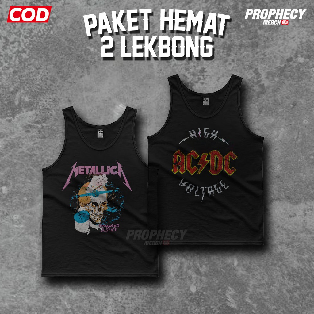 PAKET 2 KAOS LEKBONG ACDC DAN METALLICA / KAOS BAND / KAOS MUSIC
