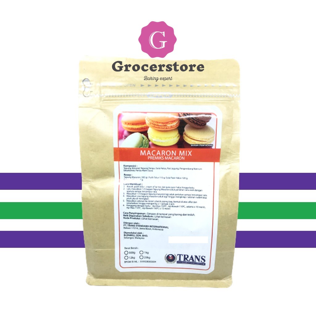 

Tepung Premix Macaron / Macaroon Trans 500 gram