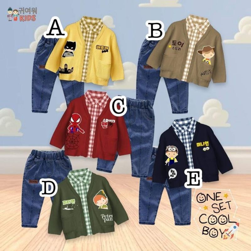 setelan jeans anak cowok brand kiyowo