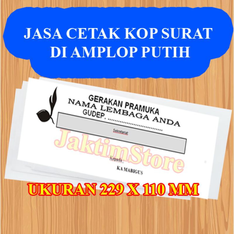 CETAK KOP SURAT AMPLOP PUTIH