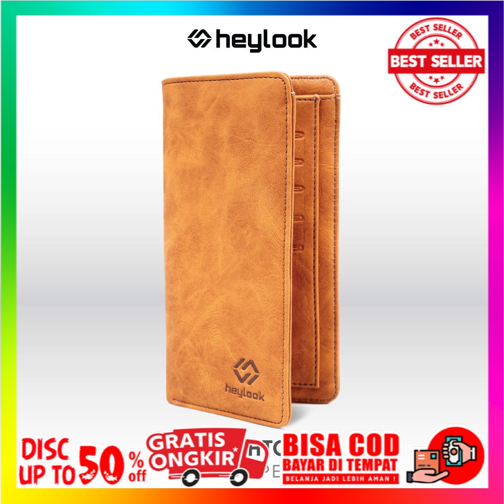 DOMPET KULIT PRIA DOMPET LIPAT HEYLOOK BRIGHTON DOMPET LIPAT DOMPET PANJANG DOMPET SEMI KULIT DISTRO