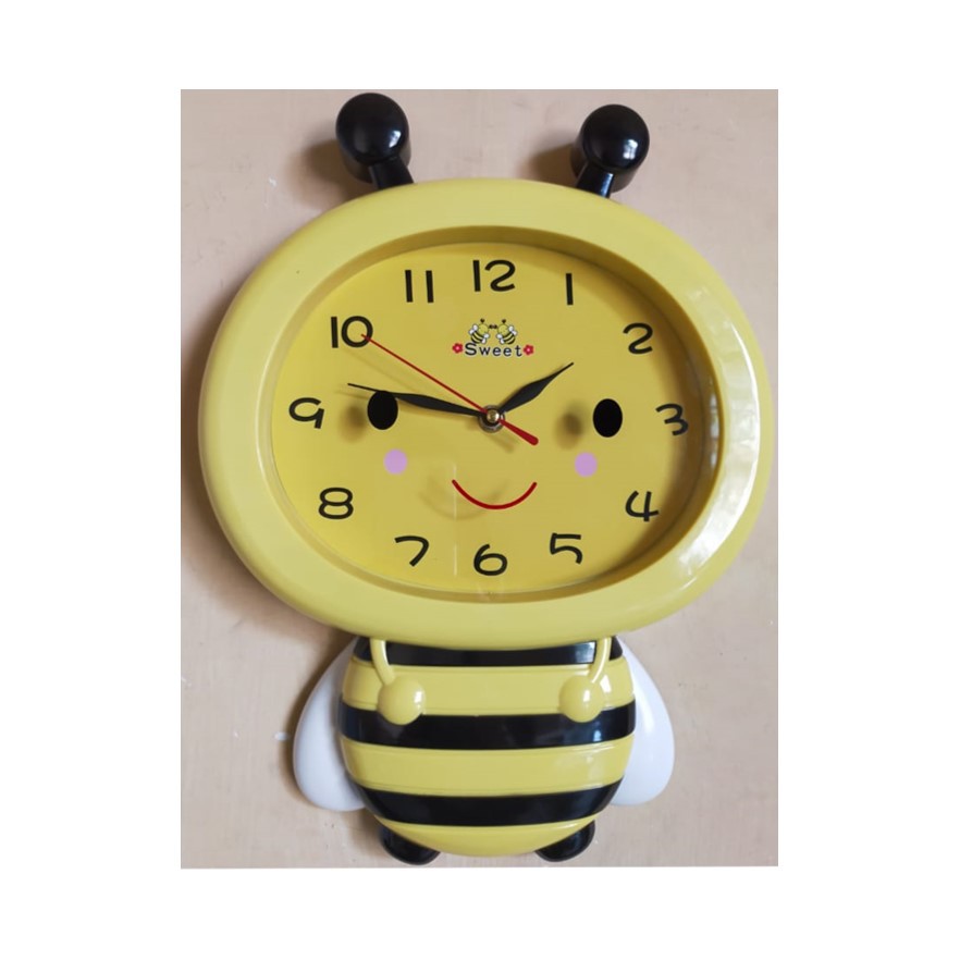 Jam Dinding Anak Doraemon Keropi Minion 37cm Sweep Movement Free Baterai