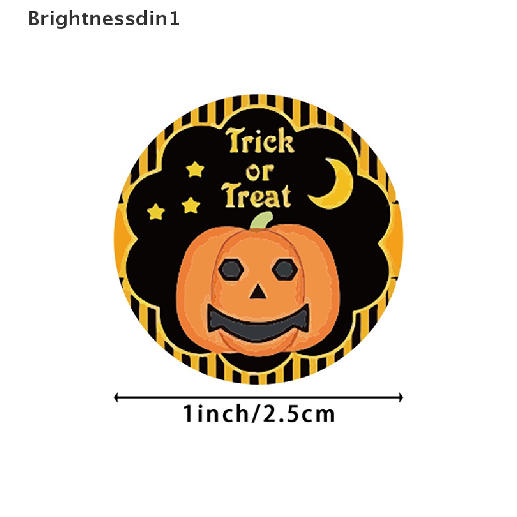 500 Pcs / Roll Stiker Kertas Segel Label Desain Labu Halloween Untuk Dekorasi Hadiah