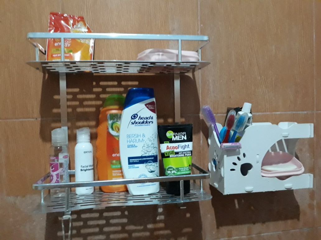 Rak Dinding Gantung Alat Mandi Kamar Toilet Wc Sabun Shampoo Odol S525