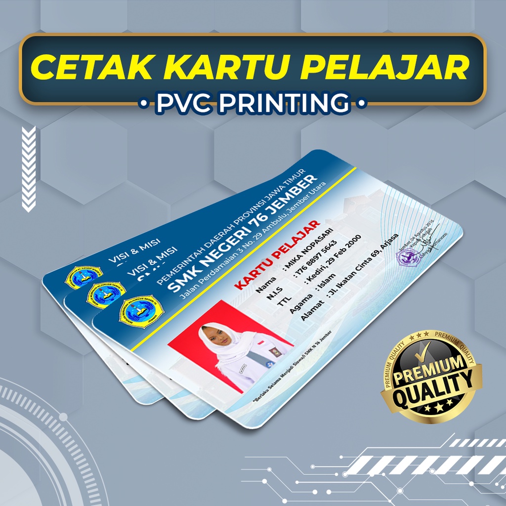 

Cetak Kartu Pelajar Bahan PVC Premium