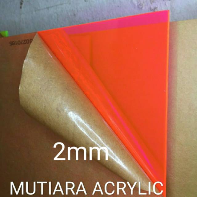 

Acrylic akrilik lembaran 2mm warna FLUORRESCENT Orange stabilo ukuran A 4 (21x30cm)