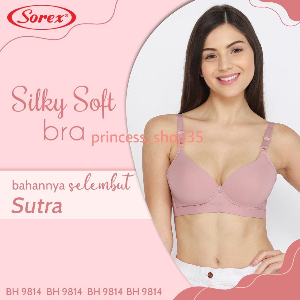 BRA BH 9814 SOREX BUSA TANPA KAWAT BH/BRA SOREX 9814 BRA WANITA SOREX - TANPA KAWAT BUSA TIPIS -CUP BESAR - SILKY SOFT SOREX -BH BRA PREMIUM-  (Cup B) Licin Silky Soft | Bra Busa Tipis Tanpa Kawat Full Cup SIZE 36 38 40 42 - ARA98STORE