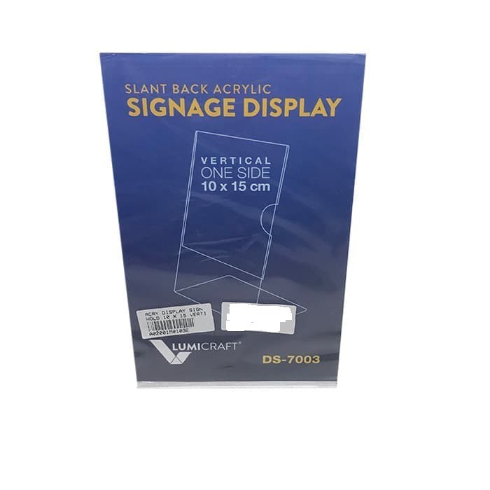 

Tokotab - Acrylic Display Sign Holder 10 x 15 Vertikal 1 Sisi DS-7003