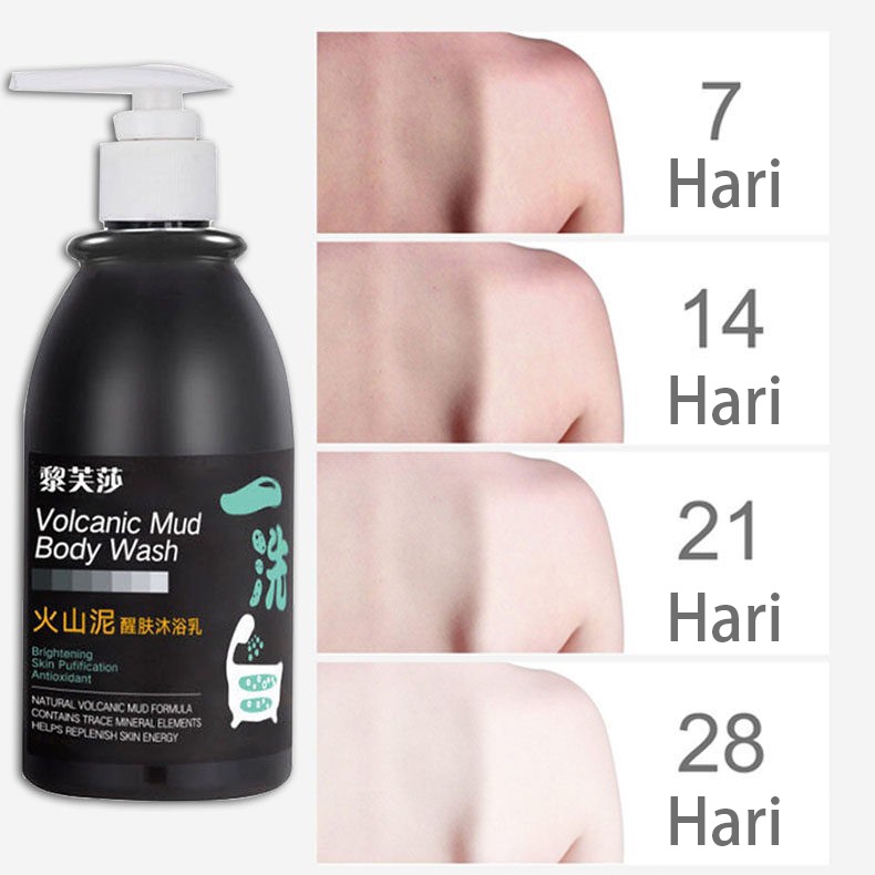 Cair Sabun Mandi Pemutih Body Wash Lumpur Vulkanik Pembersihan Dalam Gel Mandi Rawat Kulit Setelah Kena Sinar Matahari Memutihkan Dan Melembabkan Mengencangkan Kulit Mengecilkan Pori-Pori Mencerahkan Kulit Tampak Lebih Mudah Aroma Abadi 250ml