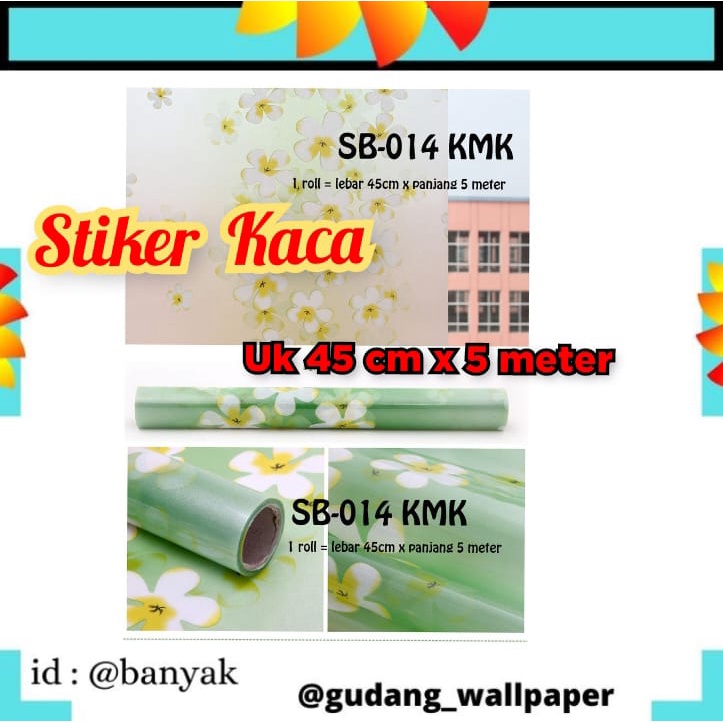 GD STIKER KACA UK 45CM X 5 METER SB 014 MOTIF BUNGA SAKURA HIJAU STICKER SETIKER WALLPAPER PINTU JENDELA KACA BUAT KAMAR MANDI DEKORASI DECOR DEKOR RUMAH WALPAPER SANBLAST WELPEPER SANBLAS SUNBLAST SUNBLAS LEMARI