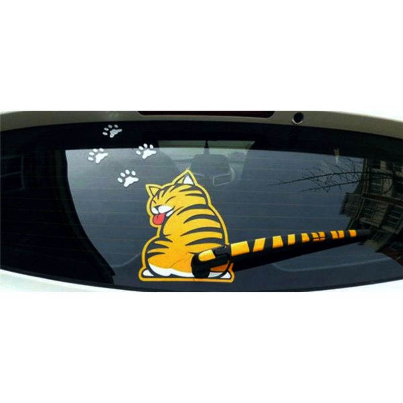AKSESORIS STIKER MOBIL KACA BELAKANG STIKER WIPER KUCING MURAH