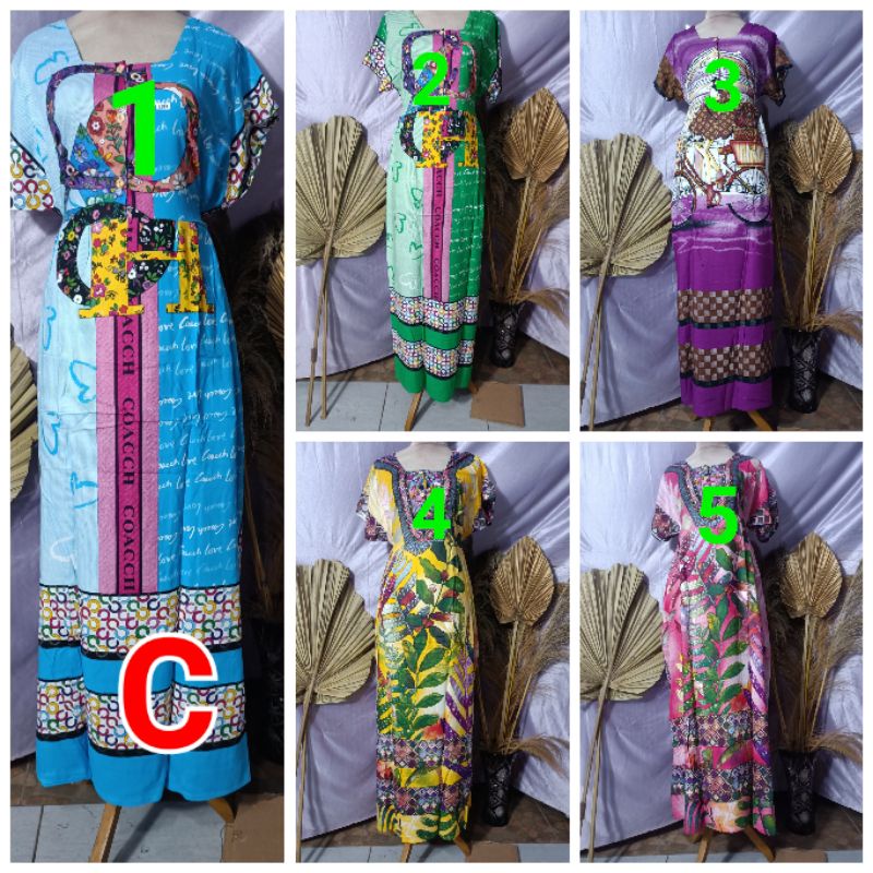 DASTER ORI MERK ELOK LONGDRESS TANGAN PENDEK TALI 4 LD 110 CM