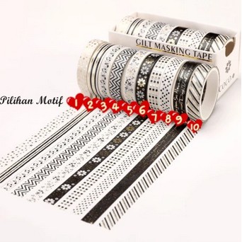 

DIY Washi Tape Cute Kawaii Masking Tape- Black - 1pc