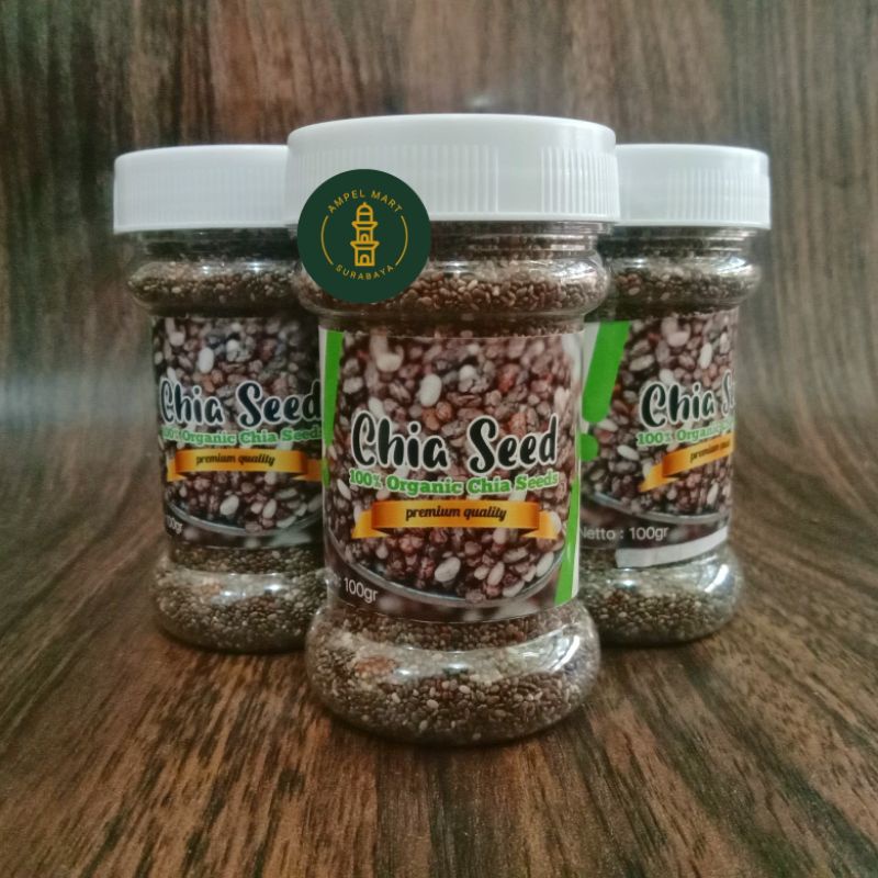 Chia Seed 100gr PREMIUM QUALITY (Free Sendok Kecil) - Organic Food Chia Seeds