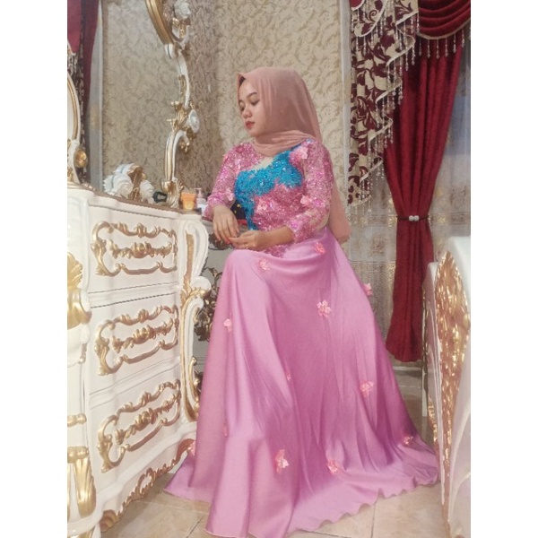 gaun pesta/ jahit gaun / baju payet / gown pesta