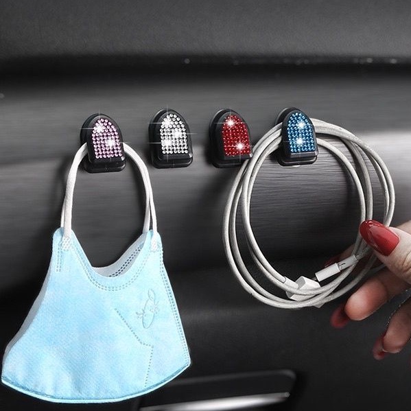 Mini Car Hook Kait Gantungan Mini Desain Kartun Lucu kreatif untuk Interior Mobil Multifungsi