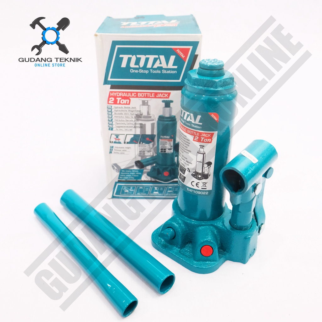 Dongkrak Botol 2 Ton TOTAL THT109022 / Hydraulic Jack 2T TOTAL - Dongkrak Hidrolik THT 109022