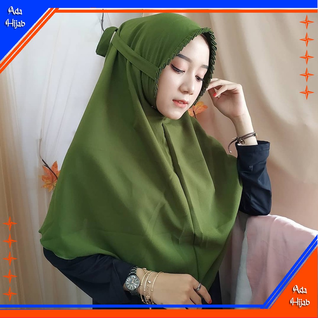  Bergo  Maryam  Lipit Khimar Diamond Hijab Instan Gerigi 