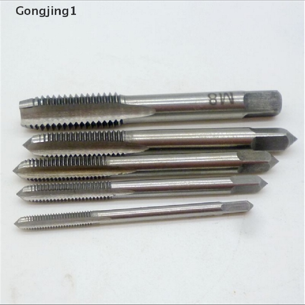 Gongjing1 5pcs / Set Alat Tapping Tangan Flute Lurus M3 M4 M5 M6 M8 3mm