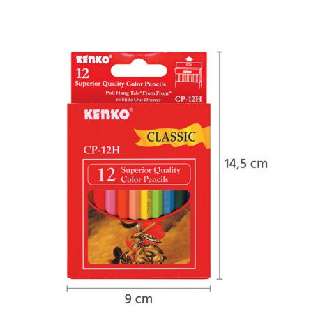 

pensil warna kayu Kenko 12warna pendek classic