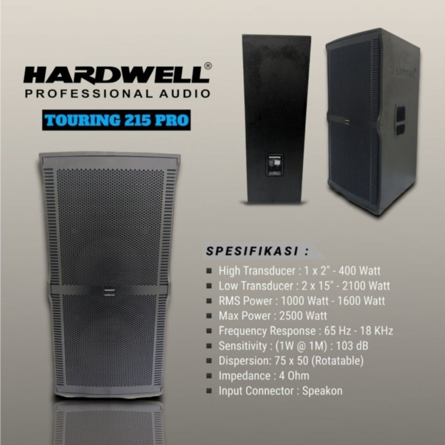 Speaker pasif hardwell touring 215 pro 15 inch double 215pro pasiv