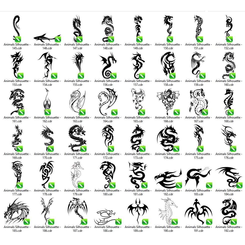 300 Complete Animals Silhouette Vector Set - Coreldraw