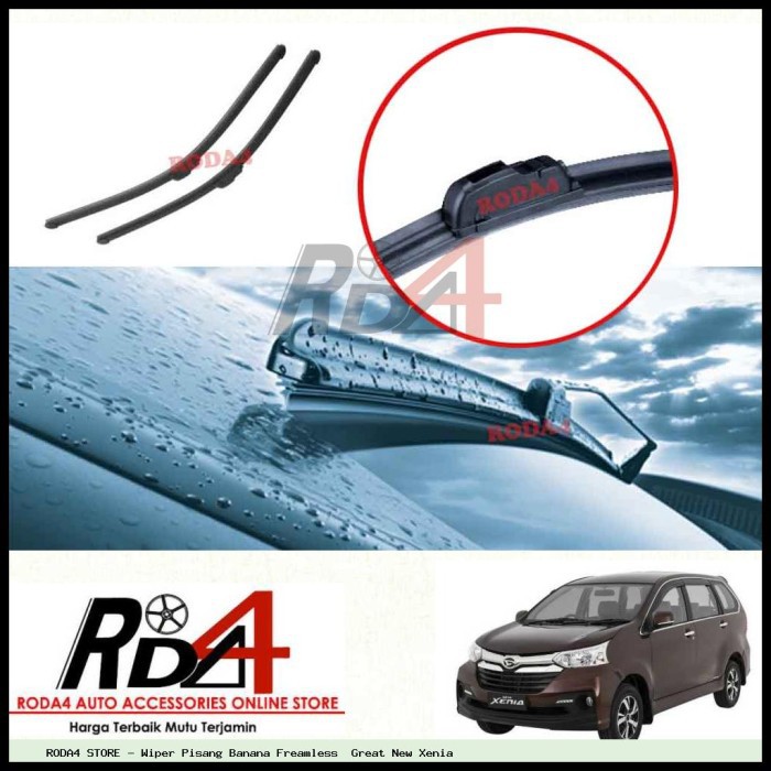 Wiper Mobil Great New Xenia 16 20 Frameless Banana 1 Set 2 Pcs