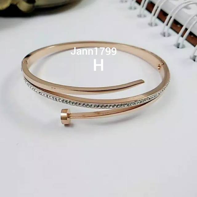 Gelang titanium premium anti karat selamanya model simple korea GBT-46