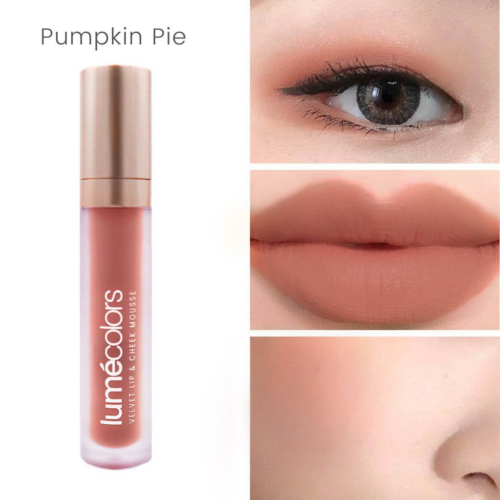 Lumecolors PUMPKIN PIE VELVET LIP &amp; CHEEK MOUSSE 3 IN 1 by CHRISTINA LIE BPOM HALAL lipstick