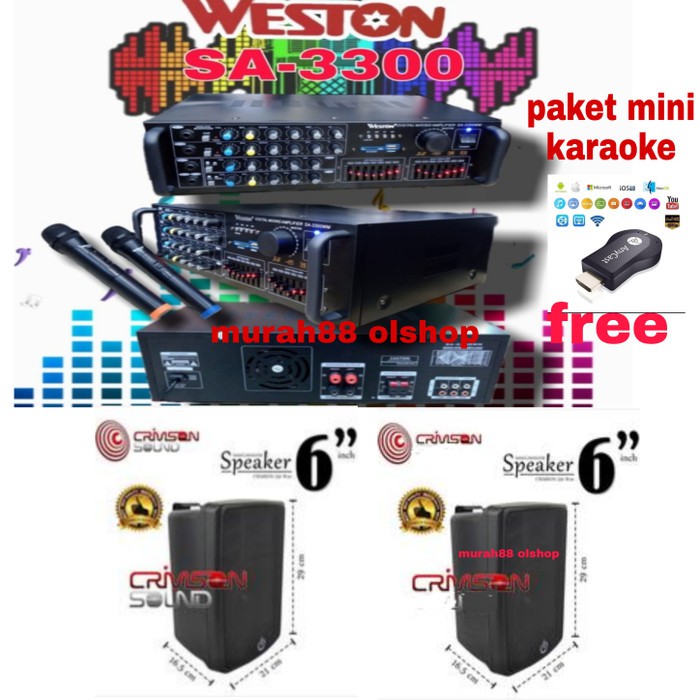 paket mini karaoke langsg dr youtube spk 6in free dongle