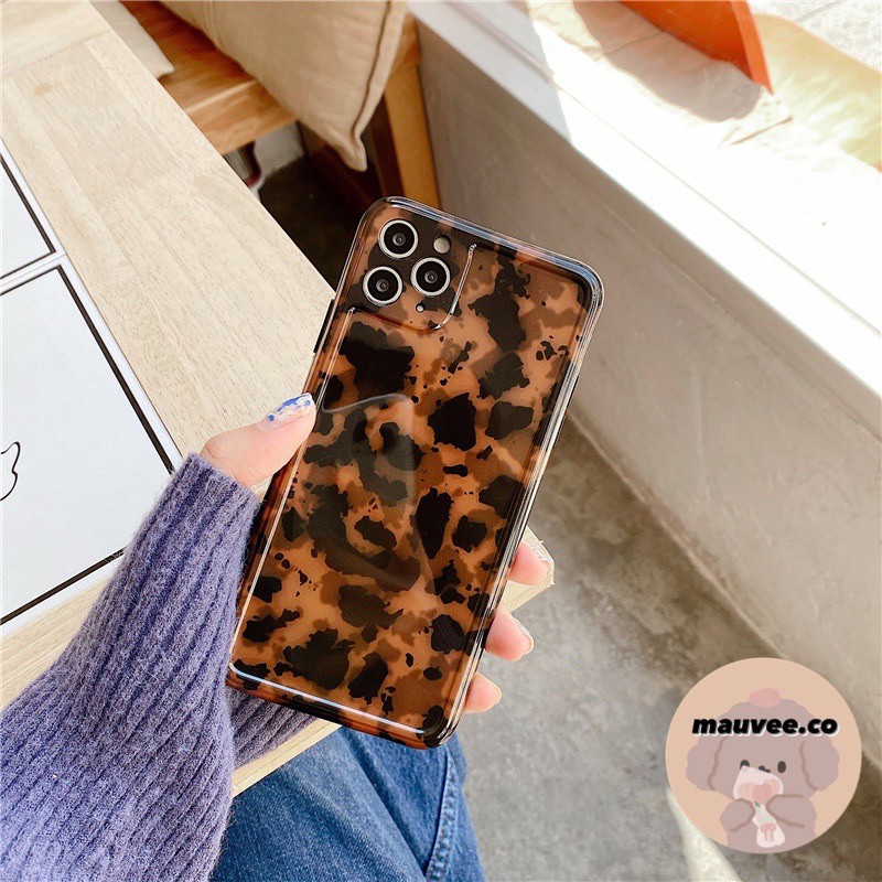 Iphone Case Tortoiseshell Leopard Cover lens Softcase Soft case casing X XS MAX XR 11 12 PRO MAX