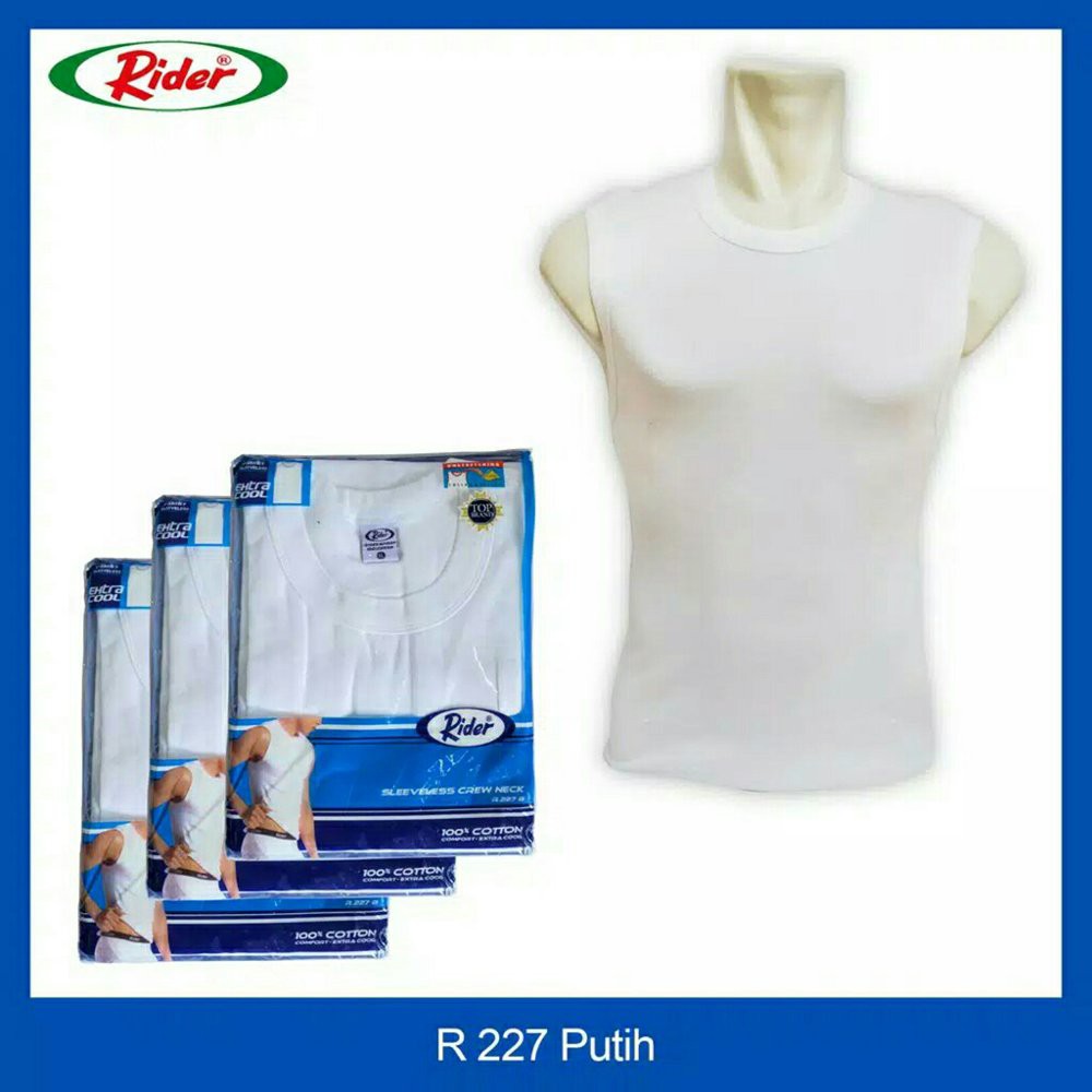GROSIR Tanktop pria RIDER R226BP-R227BP. Kaos dalam tanpa lengan pria RIDER