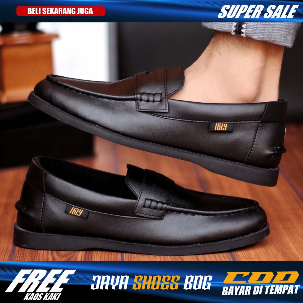 BRUCE|Sepatu Formal Pria Pantofel Hitam Kulit Syintetik Fashion Simple Trendy Kekinian Original Brand Main Gaya Kondangan Laki Laki