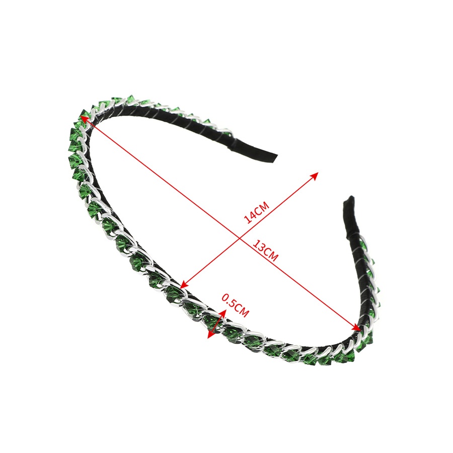 Korean Rhinestone Beads Alloy Chain Headband For Women Crystal Thin Hair Band Hair Accessories