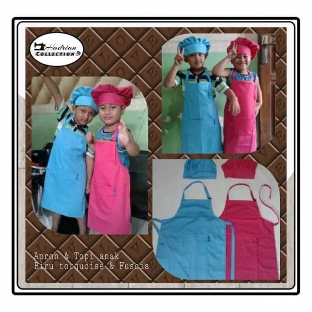 Celemek Apron Anak, Celemek Bordir Nama Logo,celemek anak SD dan TK,celemek anak anak