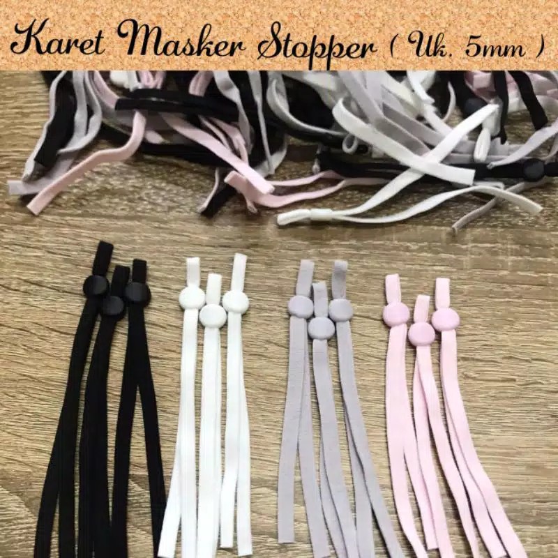 MIN 5 PASANG - 5MM |  KARET MASKER DENGAN STOPPER